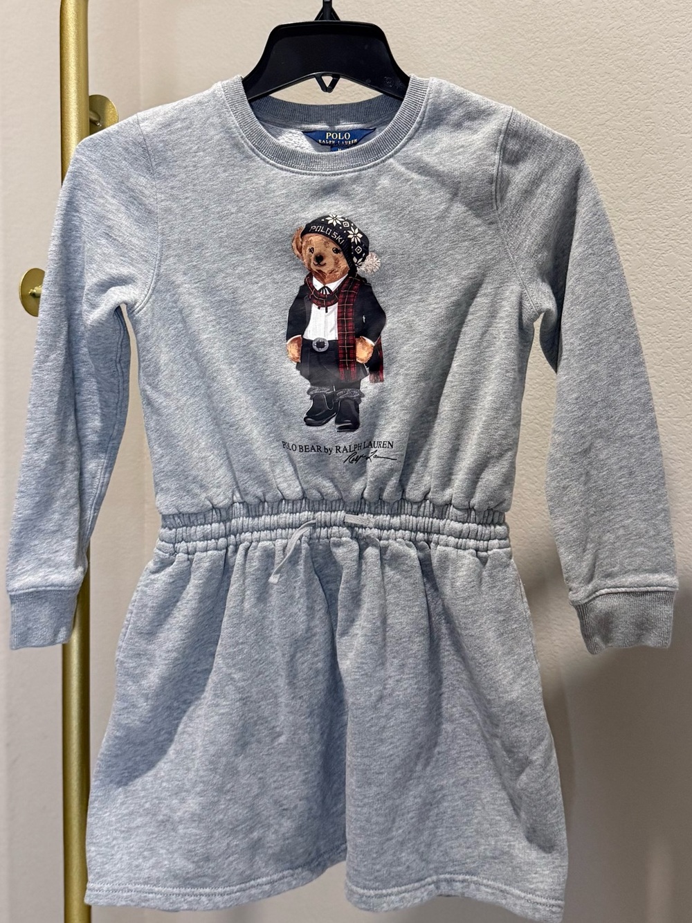 Polo by Ralph Lauren Heather Gray Bear Sweatshirt Dress